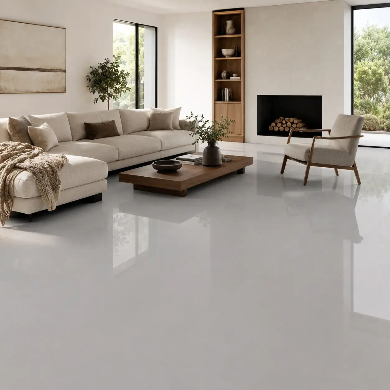 Porcelanato técnico todo masa plain gris claro pulido 60x60